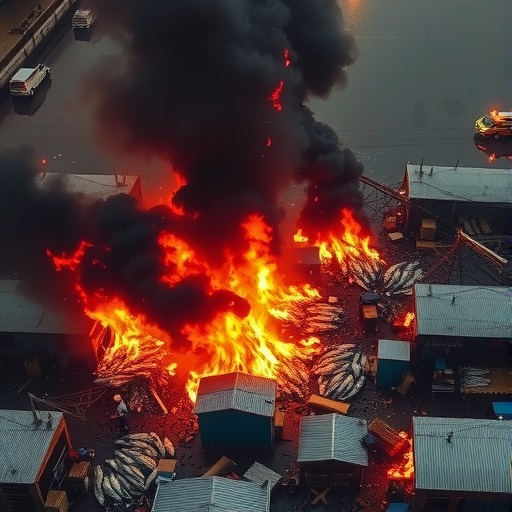 广东一海鲜市场突发火灾,几乎烧毁殆尽!