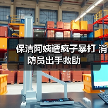 保洁阿姨遭疯子暴打 消防员出手救助（图1）