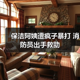 保洁阿姨遭疯子暴打 消防员出手救助（图2）
